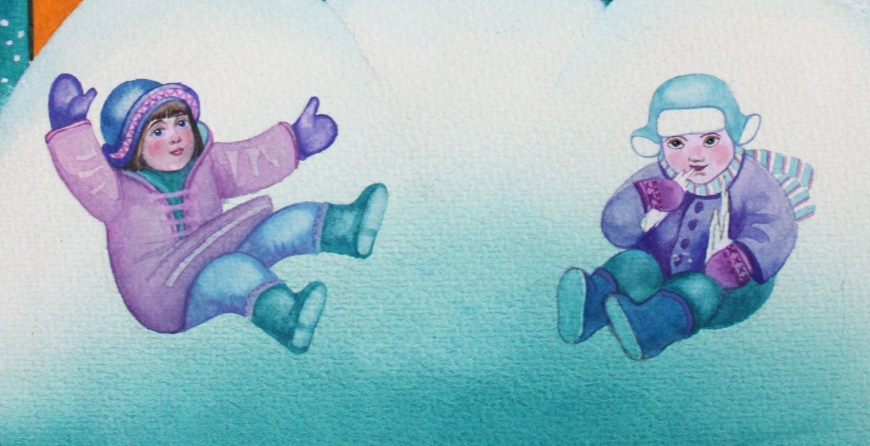 Artwork by Anita Kreituse, Winter, Zīlīte Magazine, Made of drawing, paper/watercolor