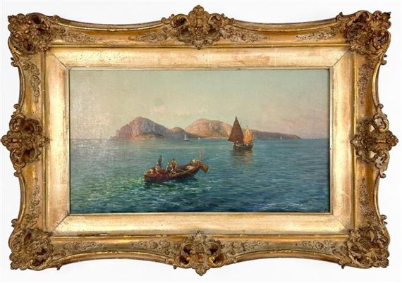 Capri Fishing Boat by Bernardo Hay, dated 1896