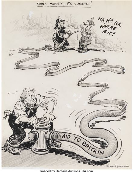 Don't Worry, Its Coming!, Chicago Daily News newspaper by Vaughn Shoemaker, circa 1940