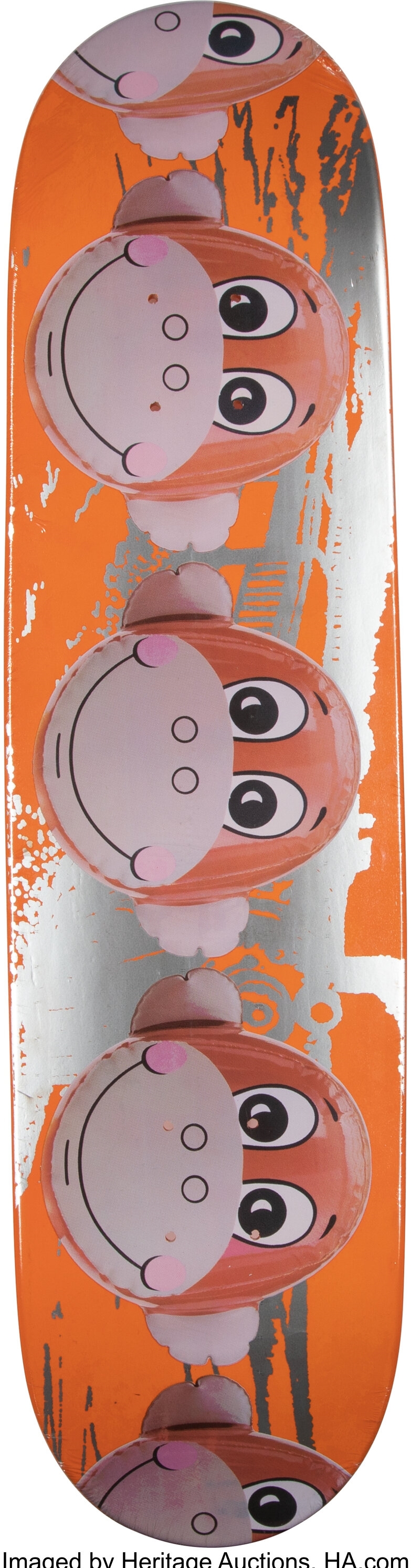Artwork by Jeff Koons, Supreme, Monkey Train (triptych), Made of Offset lithographs in colors on skate decks