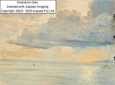 Abendstimmung am Meer bei Rom by Max Roeder