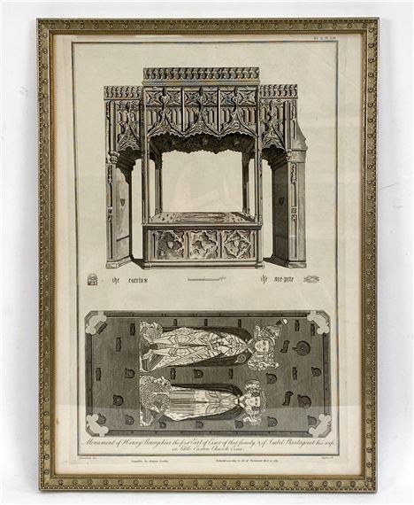 MONUMENT OF HENRY & ELIZABETH BOURCHIER ENGRAVING - Jacob C. Schnebbelie