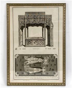 MONUMENT OF HENRY & ELIZABETH BOURCHIER ENGRAVING - Jacob C. Schnebbelie