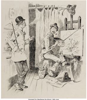 Kleptomania in Art, Puck magazine interior (pair) - Charles Green Bush