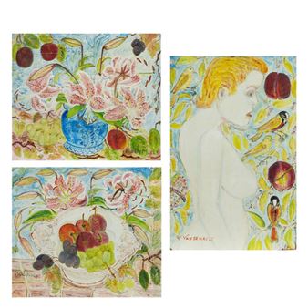 3 naive paintings on panel signed Camiel Vande Maele - Camiel Vande Maele