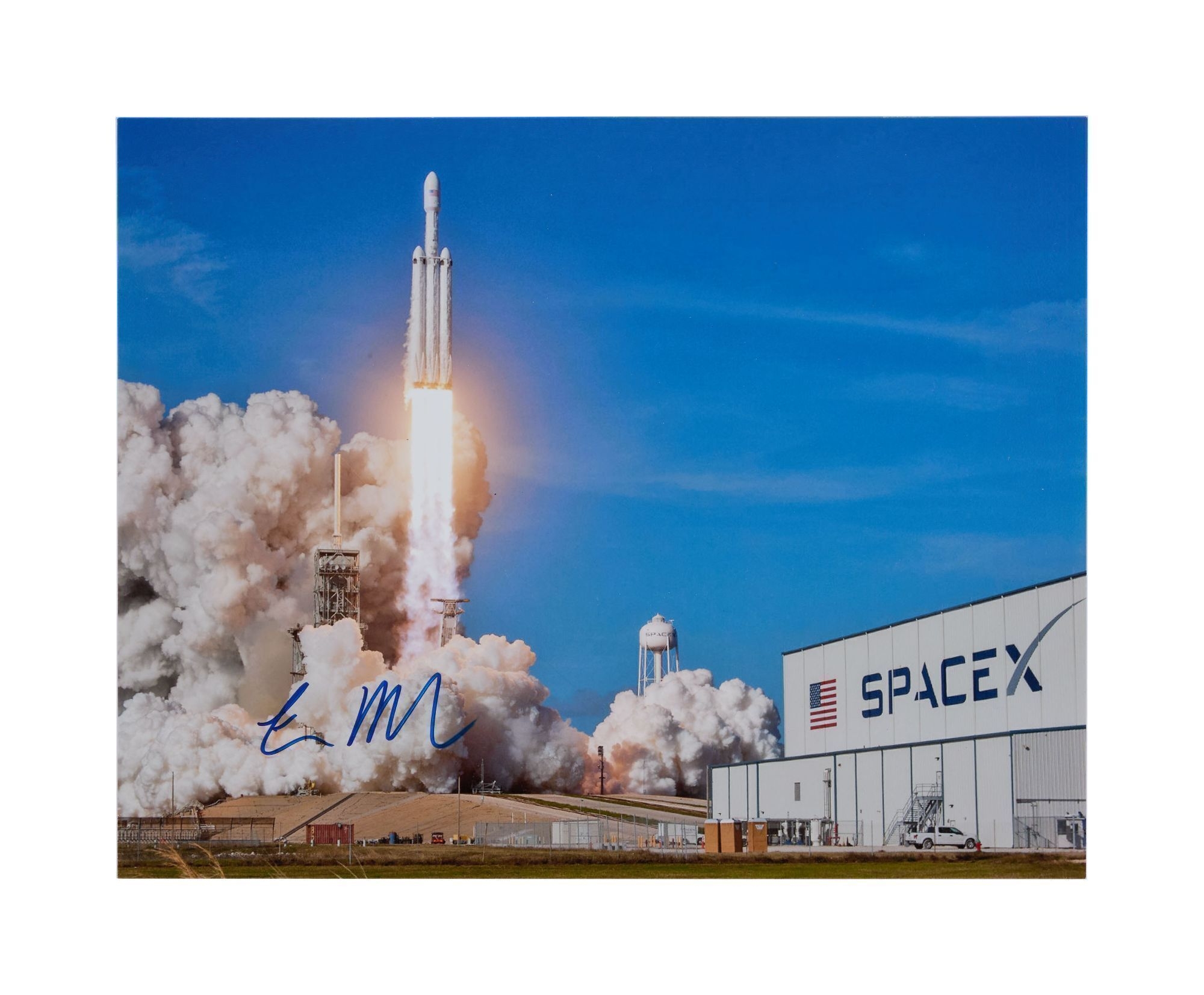 Artwork by Elon Musk, SpaceX Rocket Launch Photo, Made of color photograph