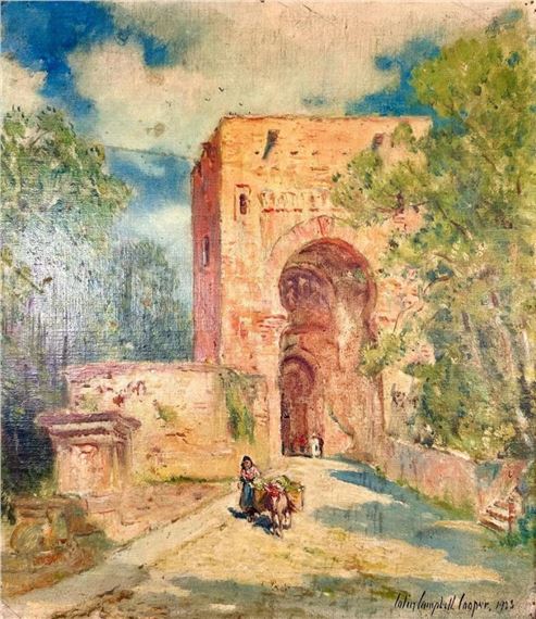 Alhambra Gate of Justice by Colin Campbell Cooper, dated 1923
