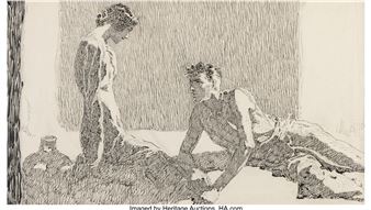 Amok, Collier's magazine interior - Joseph Clement Coll