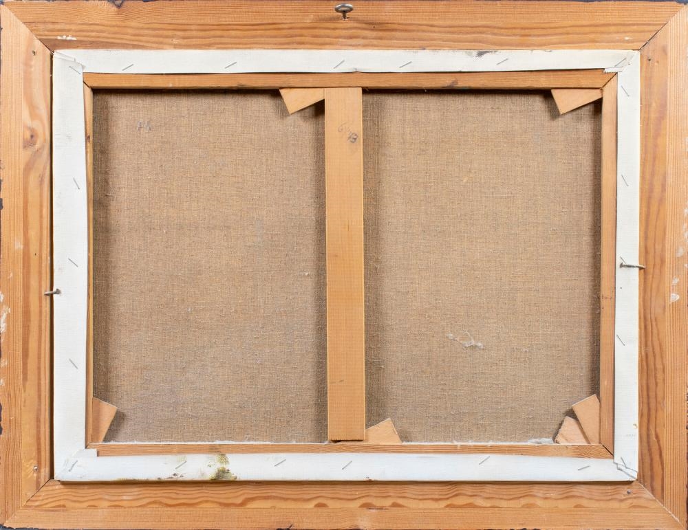 Artwork by Piet Lippens, 2 works oil on canvas Caravans and Landscape with church, Made of oil on canvas