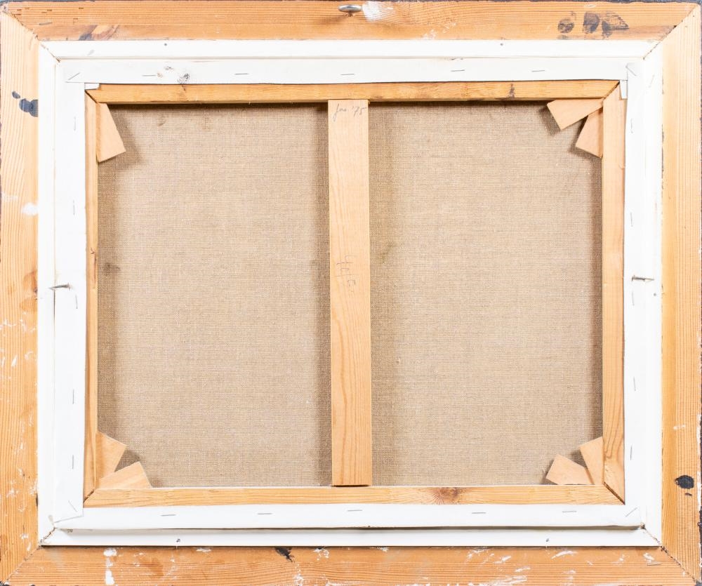 Artwork by Piet Lippens, 2 works oil on canvas Caravans and Landscape with church, Made of oil on canvas