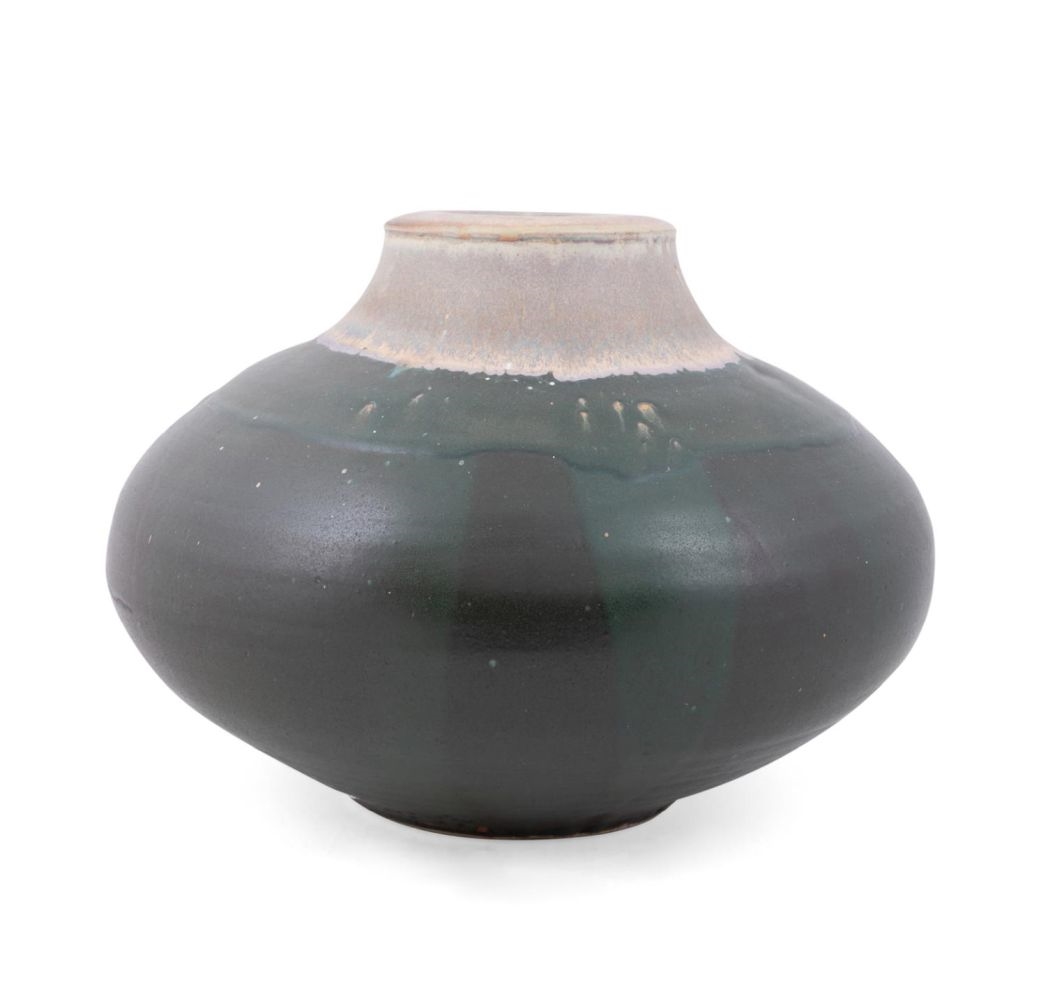 Artwork by Vincent Sansone, GREEN STUDIO POTTERY VESSEL, Made of Hand-built stoneware