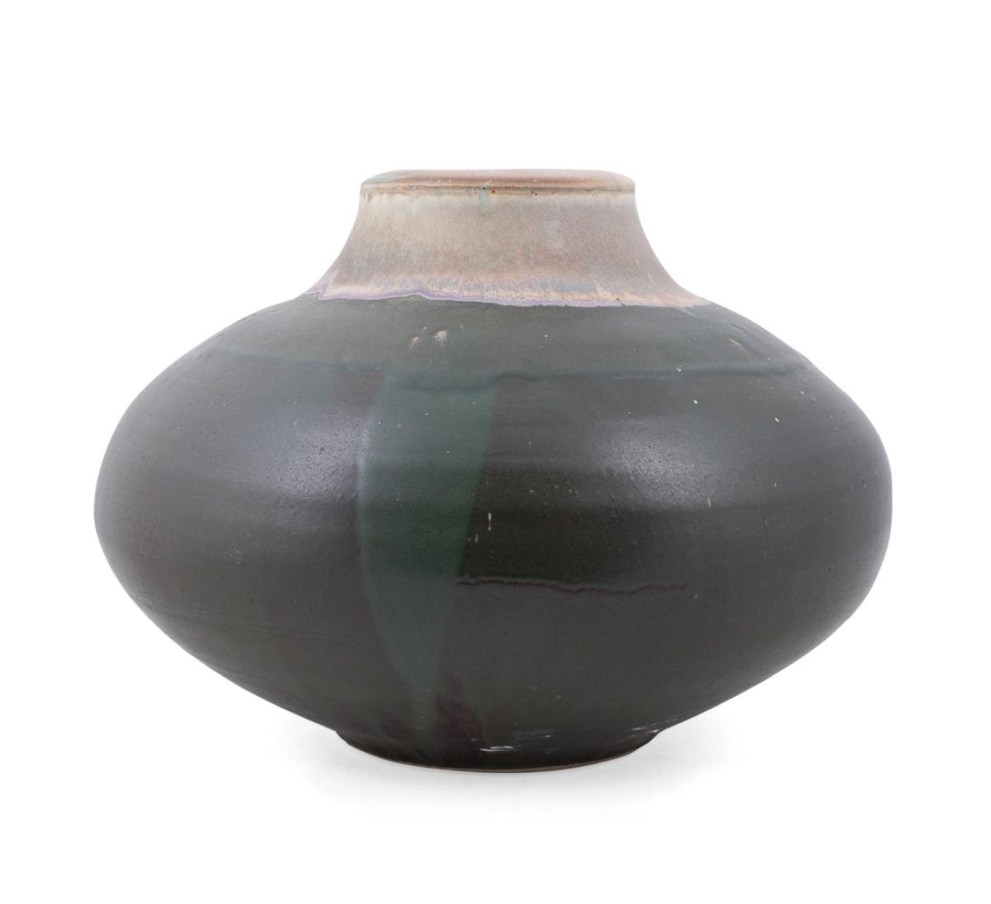 Artwork by Vincent Sansone, GREEN STUDIO POTTERY VESSEL, Made of Hand-built stoneware