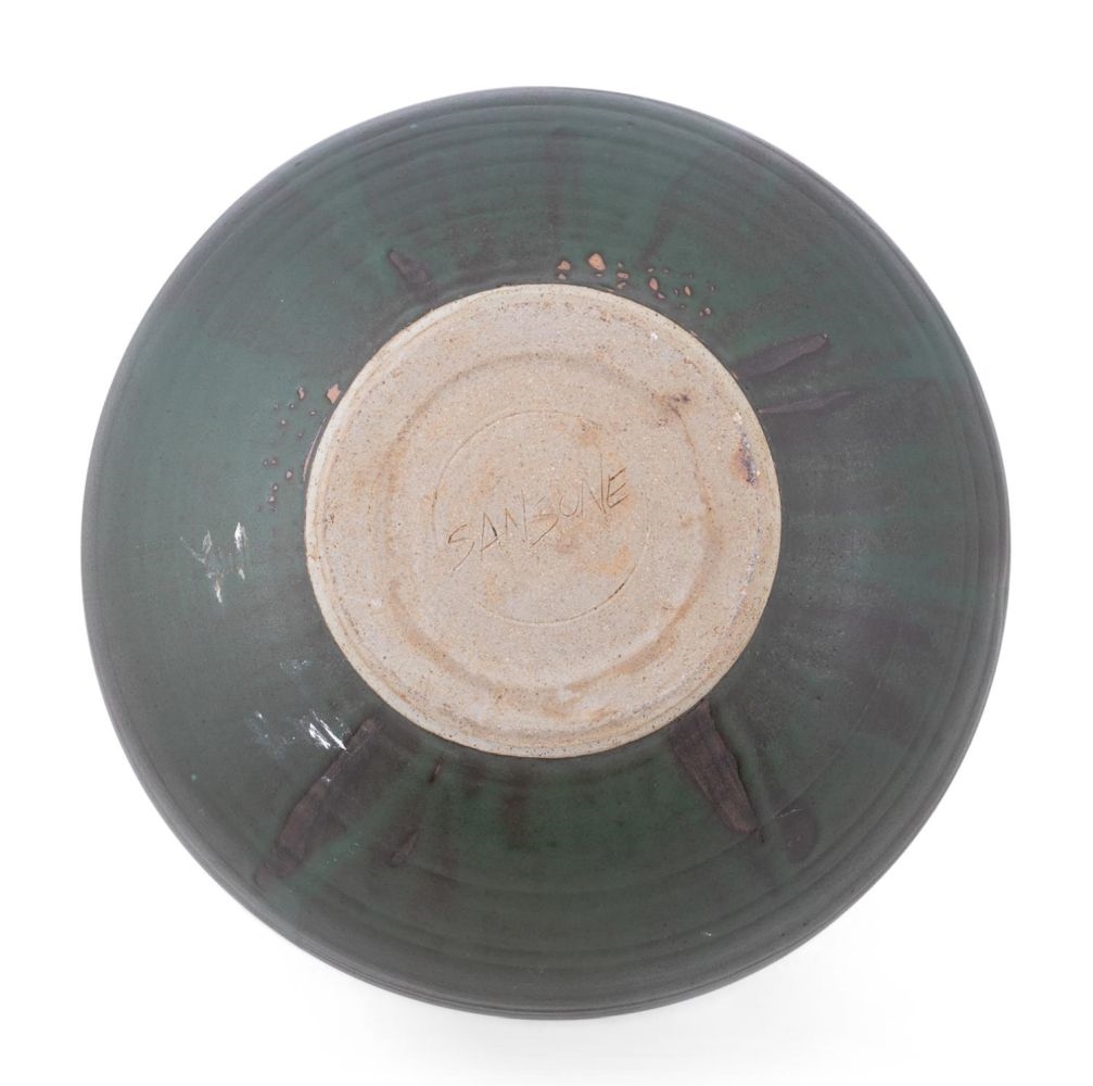 Artwork by Vincent Sansone, GREEN STUDIO POTTERY VESSEL, Made of Hand-built stoneware