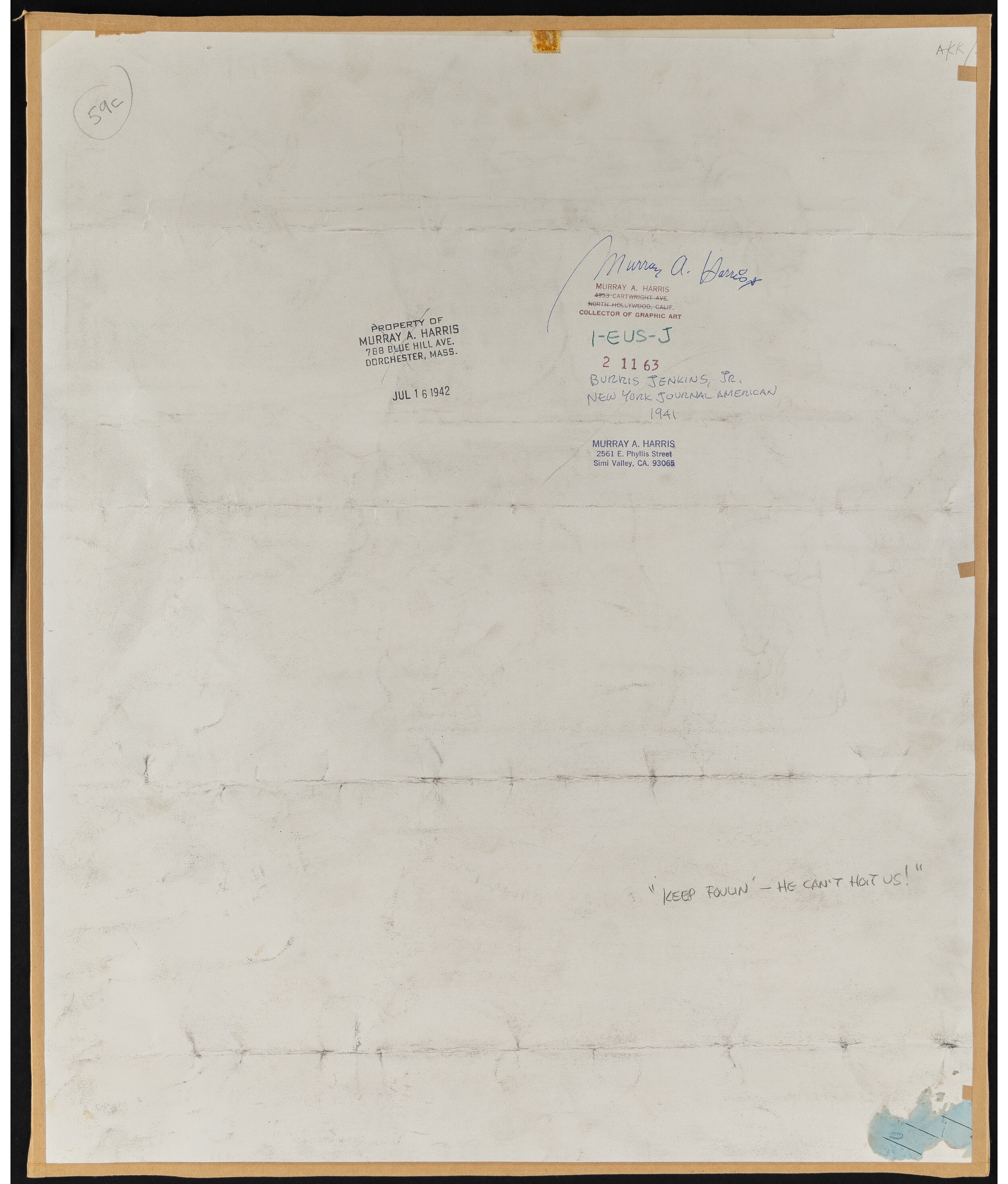 Artwork by Burris Jenkins Jr., Keep Foulin' - He Can't Hoit Us!, Made of newspapers