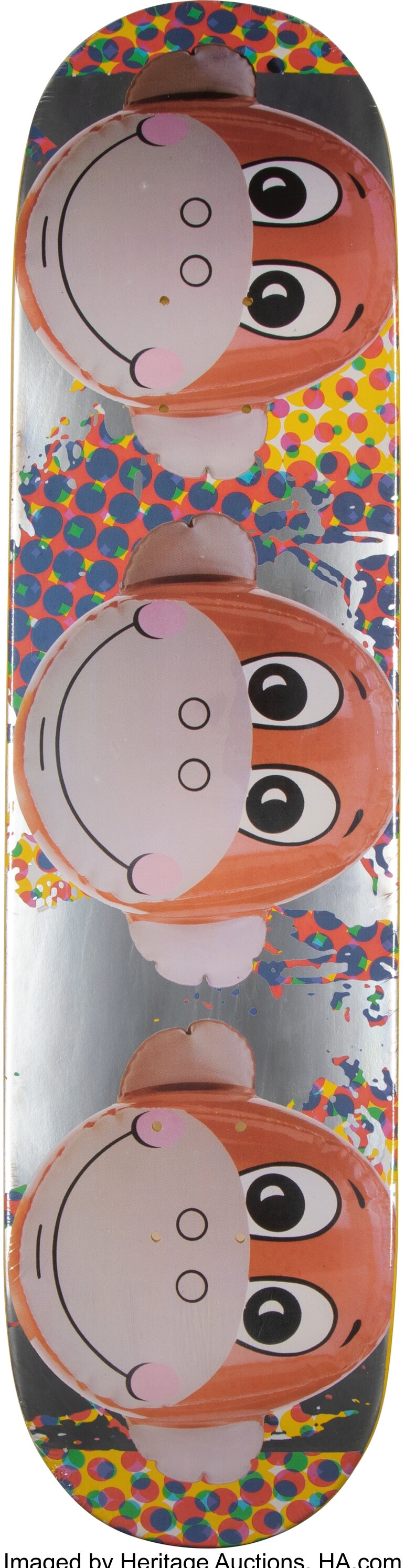 Artwork by Jeff Koons, Supreme, Monkey Train (triptych), Made of Offset lithographs in colors on skate decks