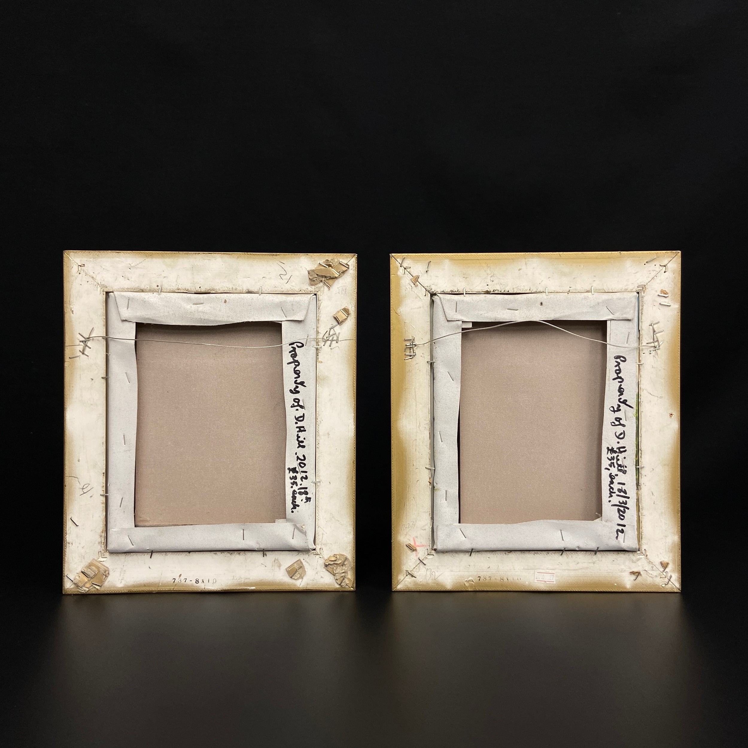 Artwork by J. Bell, A pair of oil paintings on canvas depicting chickens in a rural setting, Made of oil paintings on canvas