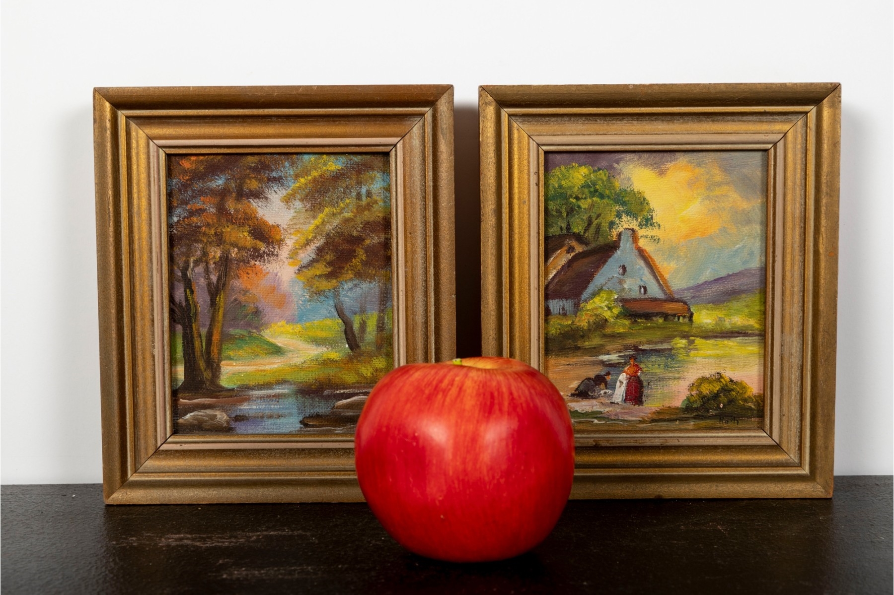 Carl Roth | Pair Of Miniature Landscape Paintings | MutualArt