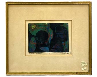 Signed Dick Swift "L’amour Clandestine" Etching - Dick Swift