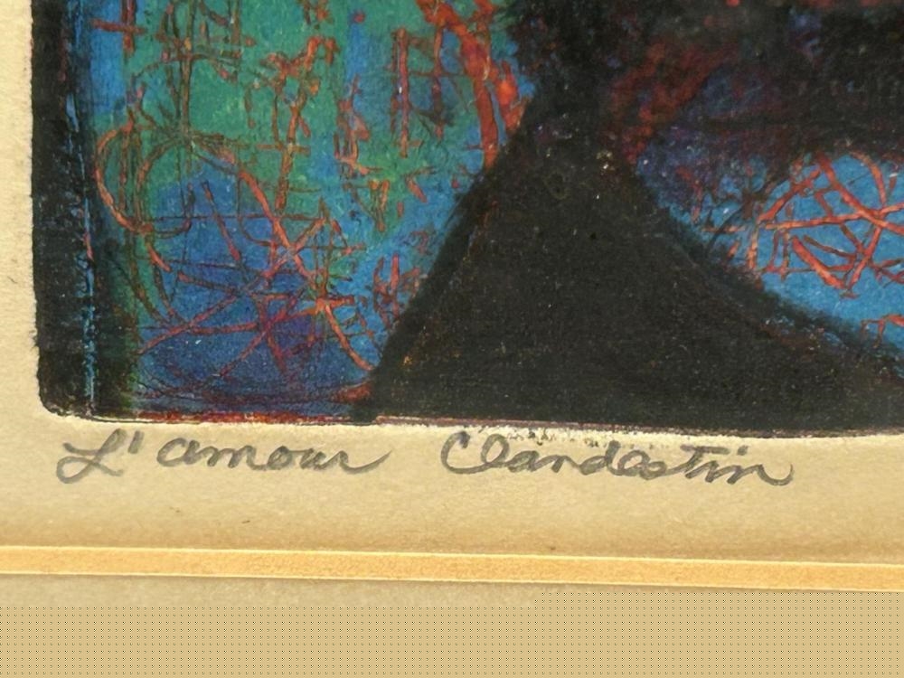 Artwork by Dick Swift, Signed Dick Swift "L’amour Clandestine" Etching, Made of etching