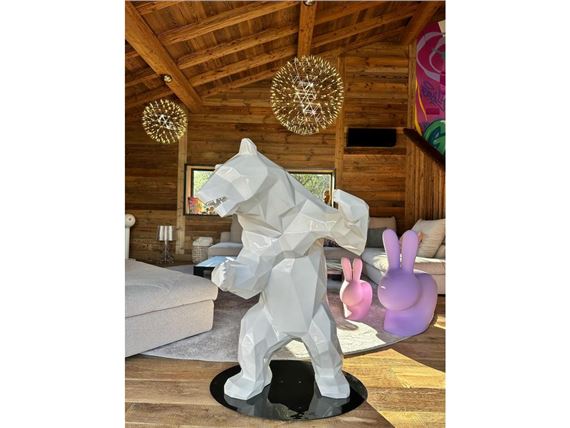 Parastone : Sculpture, Ours argenté de Pompon vu par Orlinski