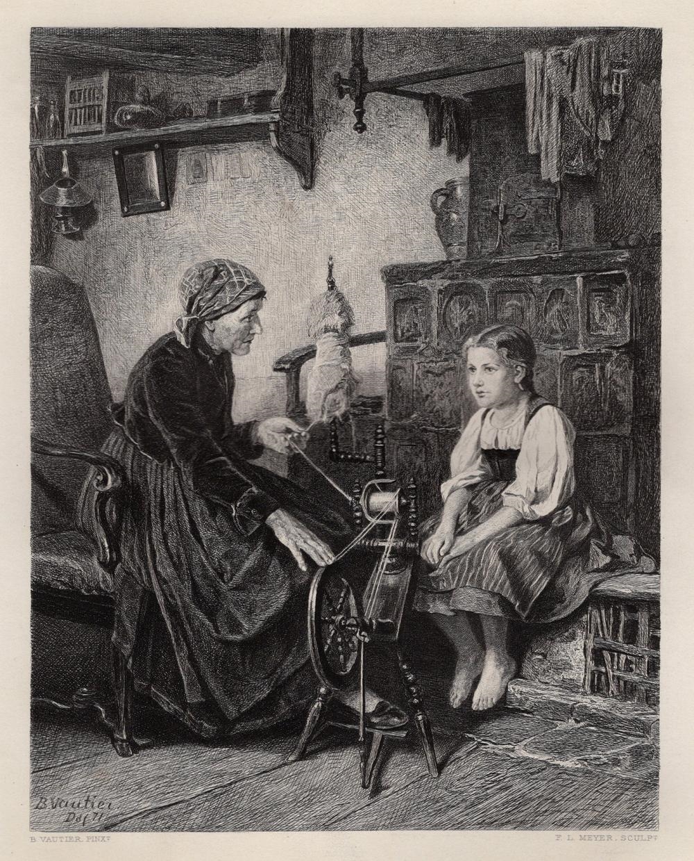 Artwork by Benjamin Vautier the Elder, F. L. Meyer, Little Barefoot, Made of Antique etching on wove paper