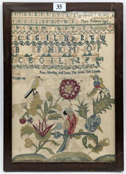 ANTIQUE SAMPLER - Mary Robinson