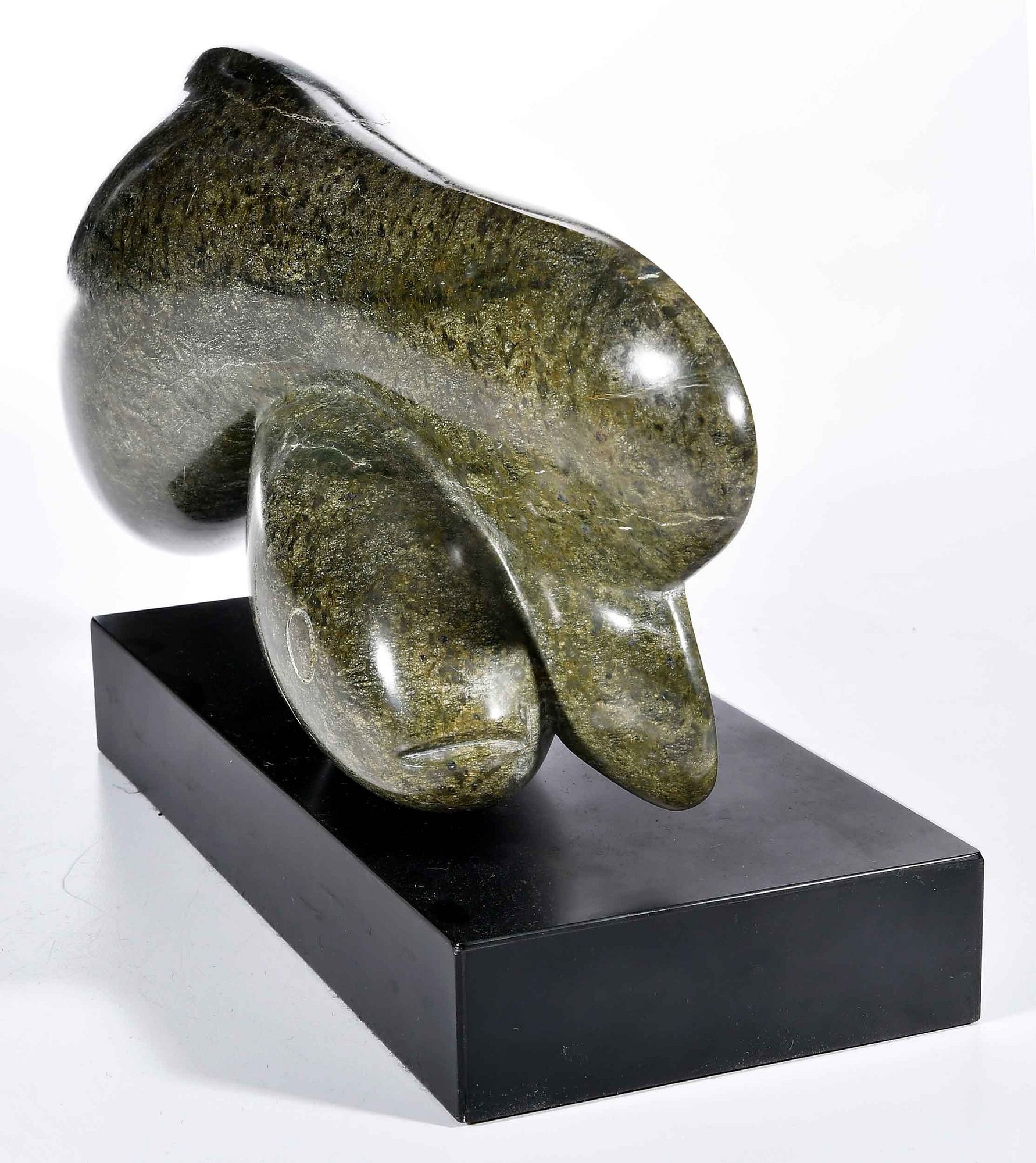 Artwork by Jane Canfield, Two fish, Made of marble sculpture