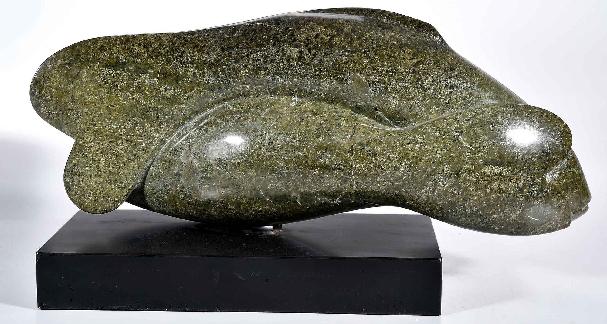 Artwork by Jane Canfield, Two fish, Made of marble sculpture