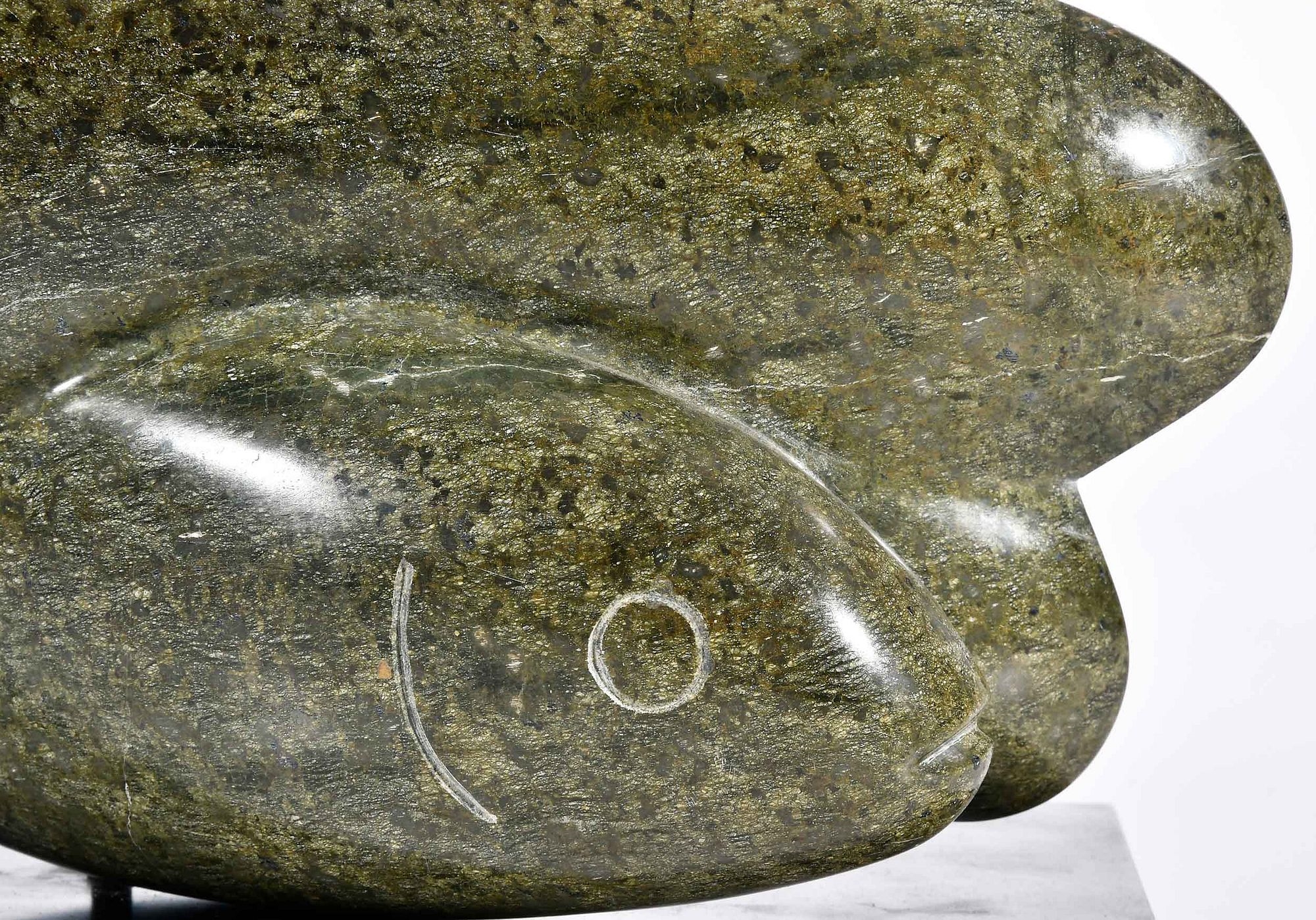 Artwork by Jane Canfield, Two fish, Made of marble sculpture