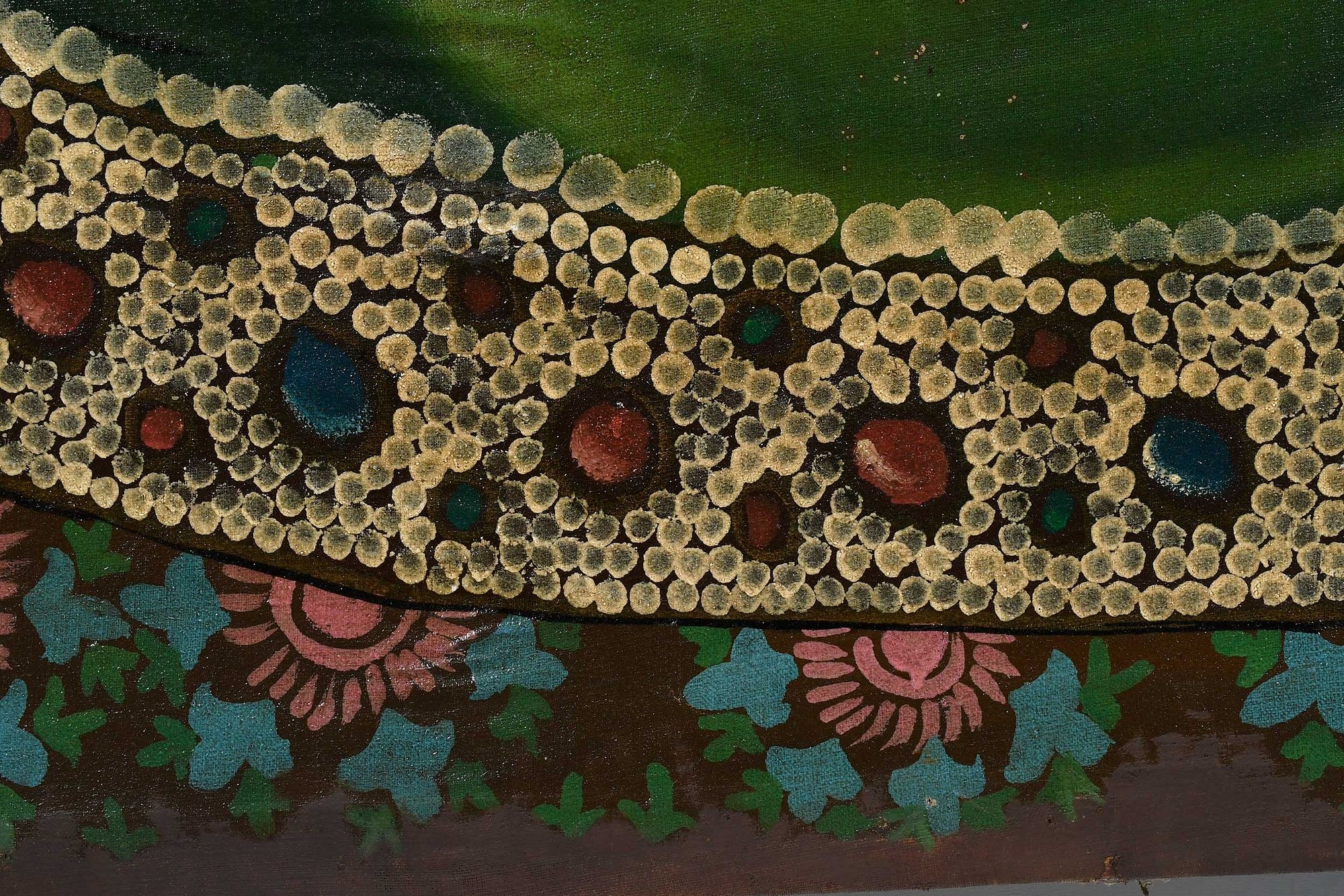 Artwork by Persian School, 19th Century, A Woman with a Tambourine, Made of oil on canvas