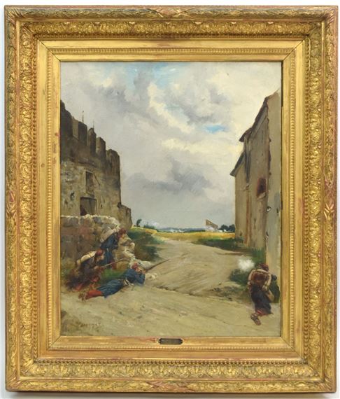Grande huile sur toile by Henri-Charles-Etienne Dujardin-Beaumetz