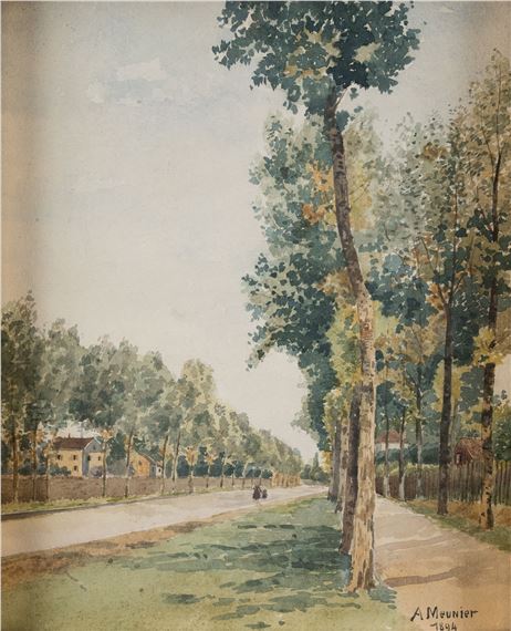 Tree-lined walk by Achille Meunier