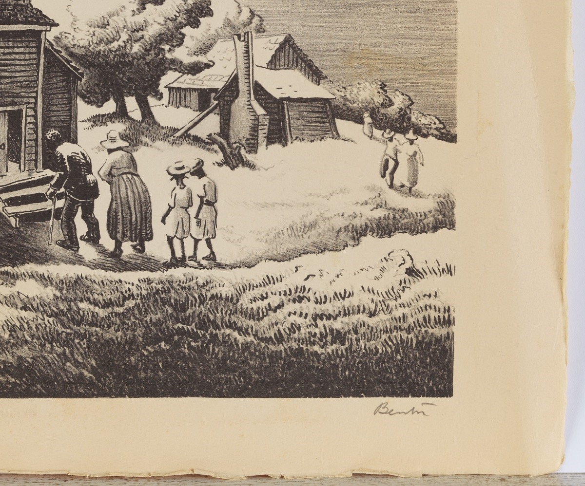 Artwork by Thomas Hart Benton‏, Sunday Morning 1939, Made of Lithograph on BFK Rives paper