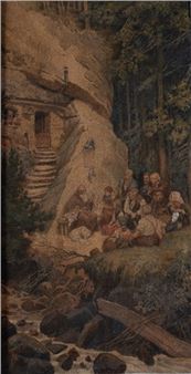 "Prediger an einer Waldhütte" - Friedrich Lütkemeyer