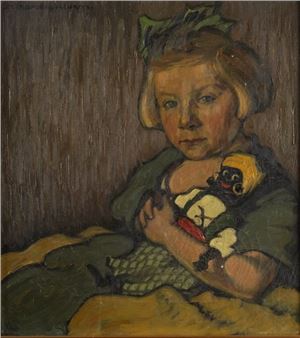 "Mädchen mit Puppe" - Rudolf Bernhard Adam