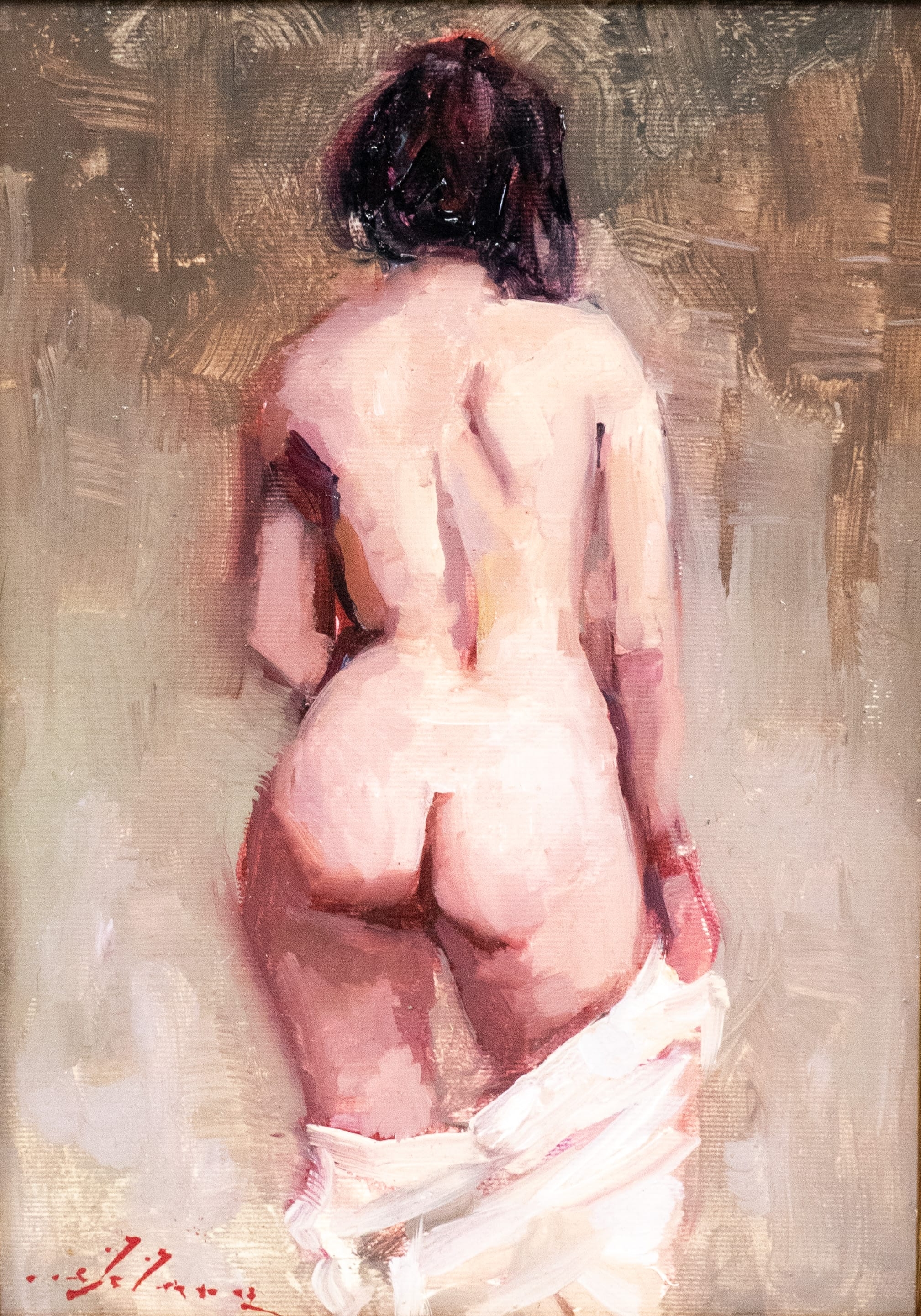 Artwork by Tiberiu Chelaru, Nude Seen from the Back, Made of oil on canvas