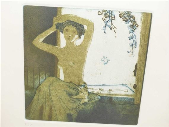 ARR. nude seated by a window - Ramon Pujol Boira