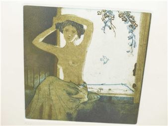 ARR. nude seated by a window - Ramon Pujol Boira