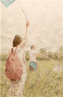 Two Figures Two Flags (study) - Bruno Pacheco