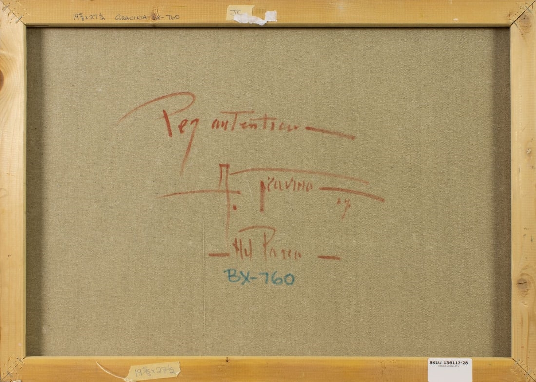 Artwork by Antonio Gravina, Park Scene, Made of oil on canvas