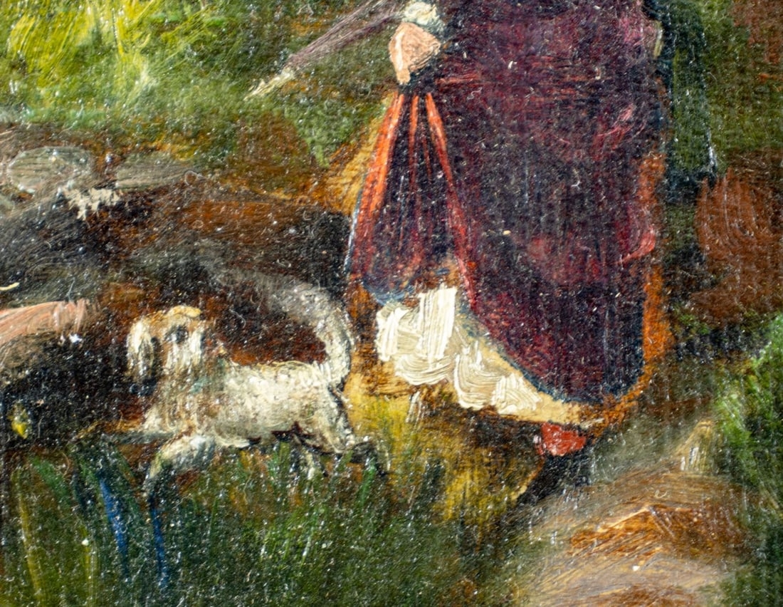 Fred Pansing | Landscape - Lady with Dog | MutualArt