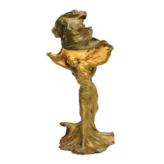 GILDED BRONZE LAMP "LOÏE FULLER by Raoul François Larche, cir. 1900
