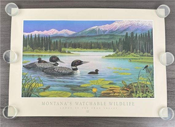 Monte Dolack Montana's Watchable Wildlife Print by Monte Dolack