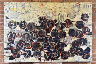 Kaori Takamura Typewriter Keys Painting - Kaori Takamura