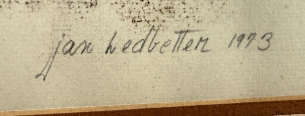 Artwork by Jan Ledbetter, Title is Jose Manuel: Papago. 19 1/2" by 22 1/2" framed. Jan Ledbetter (20/21st century) is active/lives in Virginia. Jan Ledbetter is known for Mod figure watercolor painting, Made of watercolor painting, illustration