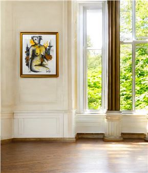 , Torse nu, technique mixte, signé. 77,5 cm x x 57 cm. Markus Billard - Markus Billard