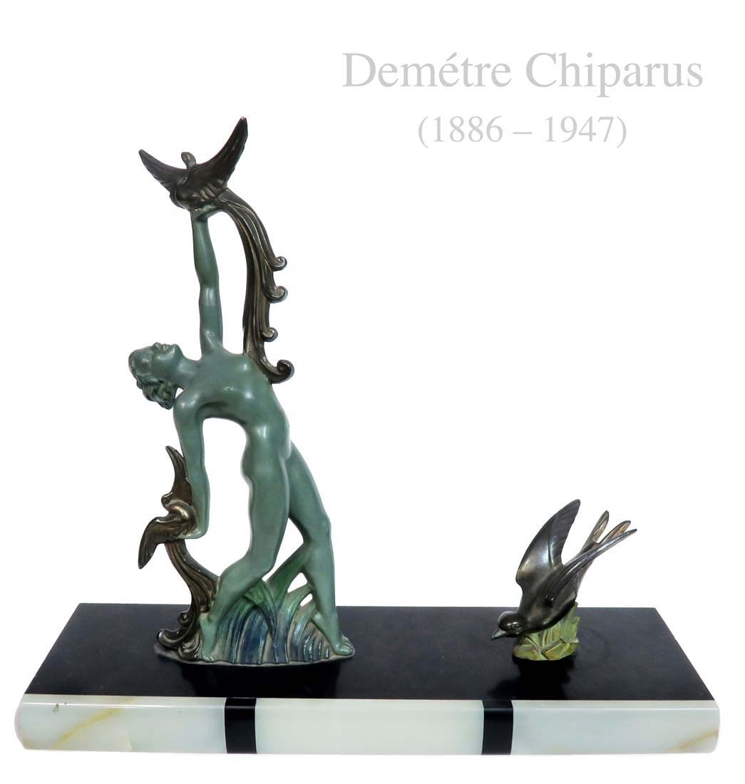 Demétre H. Chiparus | A Woman with Bird (Circa 1925) | MutualArt