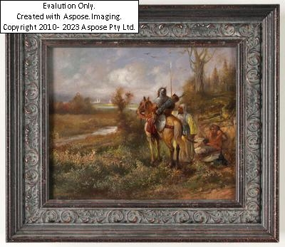 Artwork by Ludwig Augustin, Orientalische Krieger, Made of oil on wood