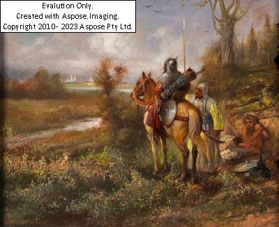 Artwork by Ludwig Augustin, Orientalische Krieger, Made of oil on wood