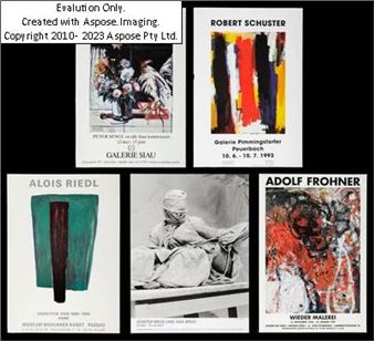 5 Plakate von Adolf Frohner, Günter Brus, Alois Riedl, Robert Schuster und Peter Sengl - Robert Schuster